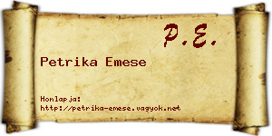 Petrika Emese névjegykártya