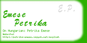 emese petrika business card